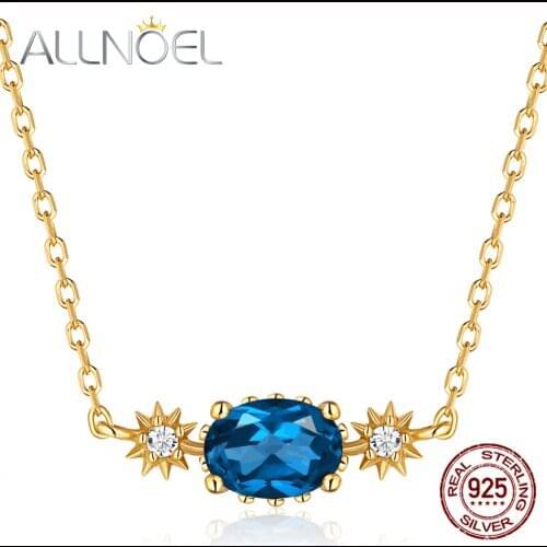 ALLNOEL Real 925 Sterling Silver 100% Real Mozambic Garnet Collocation Zircon Design Necklace For women Fine Jewelry 2019 New