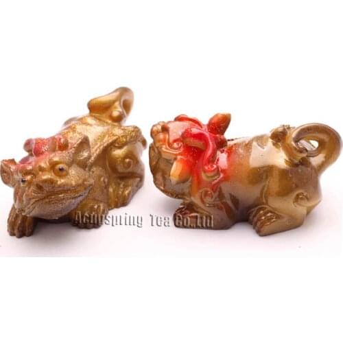 Allochroic Mascot, 2pcs brave troops, Ornament,mythical wild animal, tea pet, Amazing present, Best Gifts,S1158D