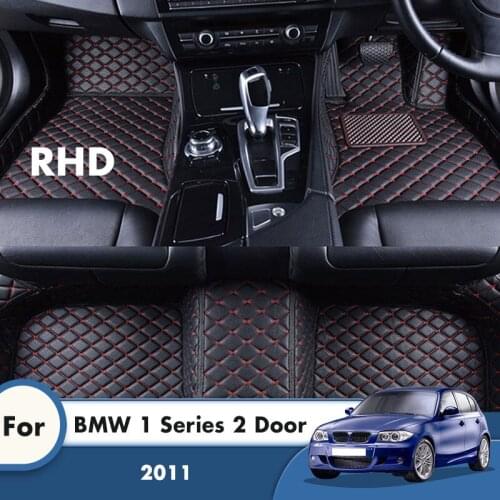 RHD Car Floor Mats For BMW 1 Series 2 Door 2011 Artificial Leather Carpets Custom Foot Pads Car Accessories Interior Cover Rug