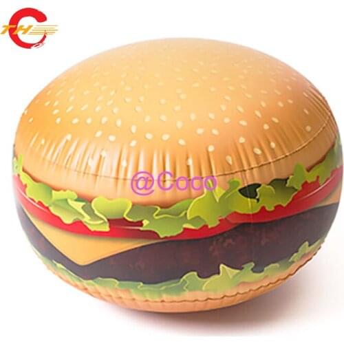 Free air ship to door,Commercial rental promotional activity inflatable fast food inflatable big hamburger model for sale