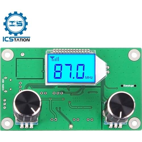 Wireless Digital FM Radio Receiver Module 76.0-108.0MHz DSP PLL Frequency Modulation Stereo Radio Receiving Board LCD Display