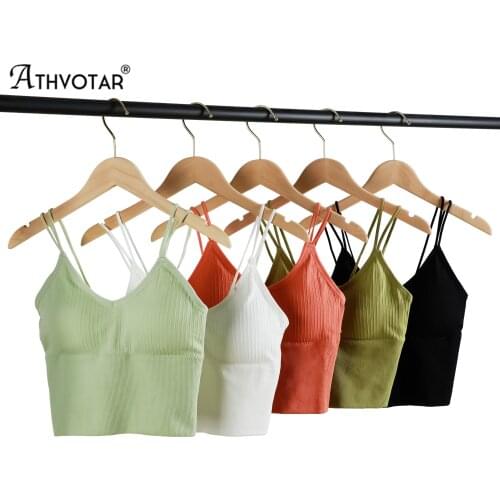 ATHVOTAR Sexy Solid Color Tube Top Double Shoulder Strap Blckless Underwear Bra Comfortable Weave Wireless Crop Top Female New