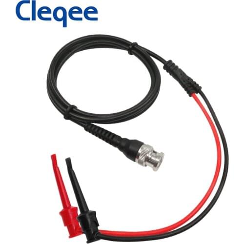 Cleqee P1007B BNC Q9 Male Plug To Dual test hooks clips probe test lead Cable for Oscilloscope Signal Generator