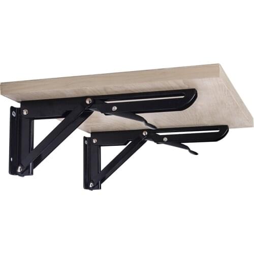 Decorative Wall Mounted Shelf Triangle Folding Foldable Metal Bearing Table Support Brackets Factory Triangle Folding Bracket