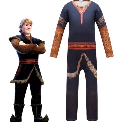 Halloween Costume for Kids Ice Snow 2 Prince Kristoff Childrens Clothing Movie Anime Character Cosplay Jumpsuits Boys Clothes