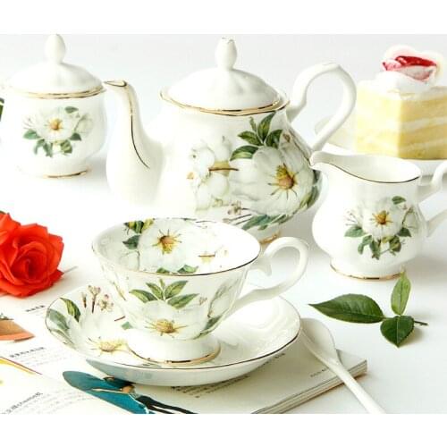 European wedding 15 pieces tea set coffee cup set bone china coffee set English afternoon tea set ceramic black tea cup