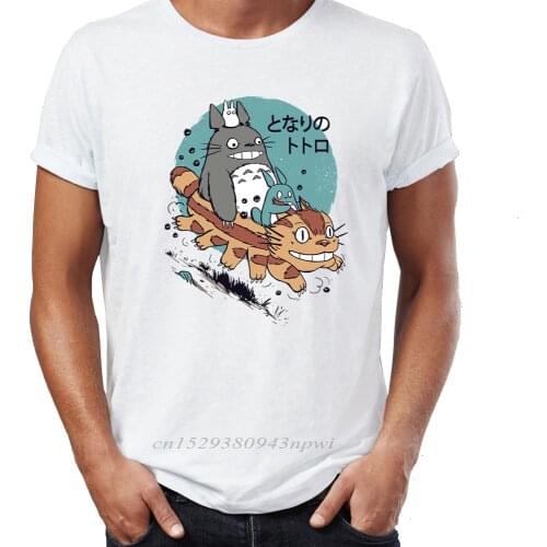 Brand New Men T Shirts 100% Cotton My Neighbor Totoro Forest Spirit Catbus Awesome Artwork Printed O-neck Tee Shirts Oversize