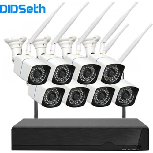 DIDSeth 8CH 2MP Wireless NVR Kit CCTV System 8PCS 1080P Outdoor AI Camera IR Cut Wifi IP CamSecurity Video Surveillance Kit
