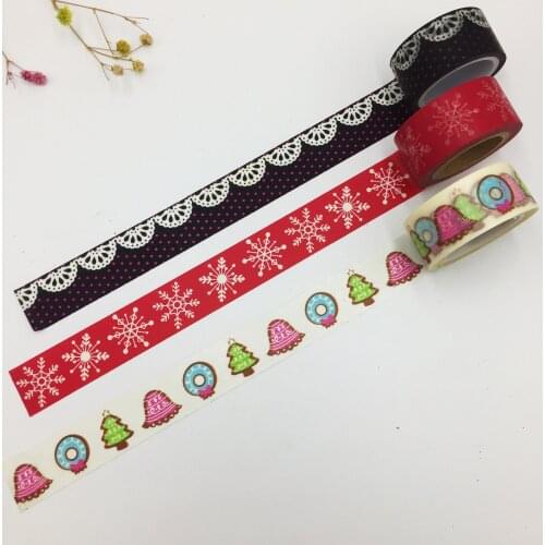 Beautiful 20mm*5m/10m high quality washi tape/Lace and snowflower and Merry christmas masking japan washi tape