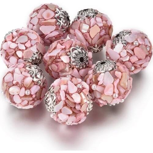 5pcs Handmade Indonesia Round Beads For bracelet necklace jewelry DIY making with Metal Findings,19x18mm ,Hole: 1.5mm F65