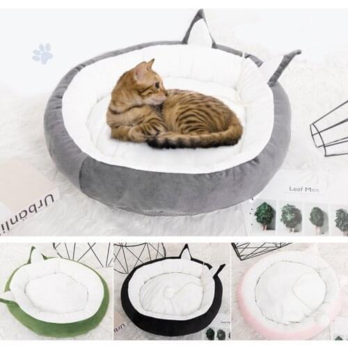 Round Cat Beds House Winter Warm Dog Mat Bed Puppy Kennel Pet Sleeping Basket for Cat Dog Nest Cozy Sofa Cushion Kittens Bed Mat