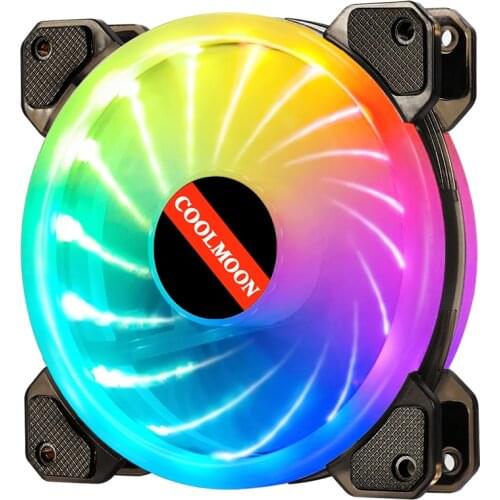 Coolmoon XG01 RGB Case Fans 5V ARGB Fan 5 Kit AURA SYNC with IR Remote Quiet 120mm Computer Case CPU Cooler and Radiator