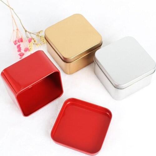 Square Tea Candy Storage Box Wedding Favor Tin Box Sundries Earphone Cable Organizer Container Gift Case LX8644