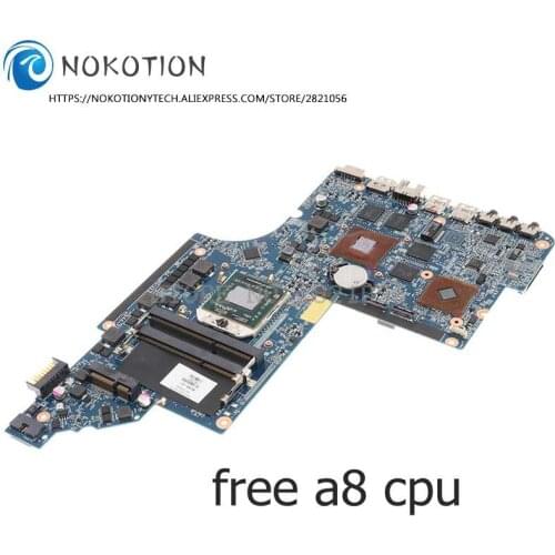 NOKOTION Laptop Motherboard For HP PAVILION DV6 DV6-6000 650854-001 665284-001 665281-001 650851-001 Socket FS1 free A8 cpu