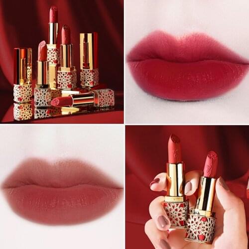 Matte Velvet Lipstick 6 Colors Waterproof And Sweat-proof Rich Color Lip Makeup Smooth High-pigmented Lip Tint TSLM2