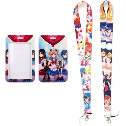 MD433 DMLSKY Anime Necklack Lanyard Key Gym Strap Multifunction Mobile Phone Decoration With Cartoon Card Holder Cover