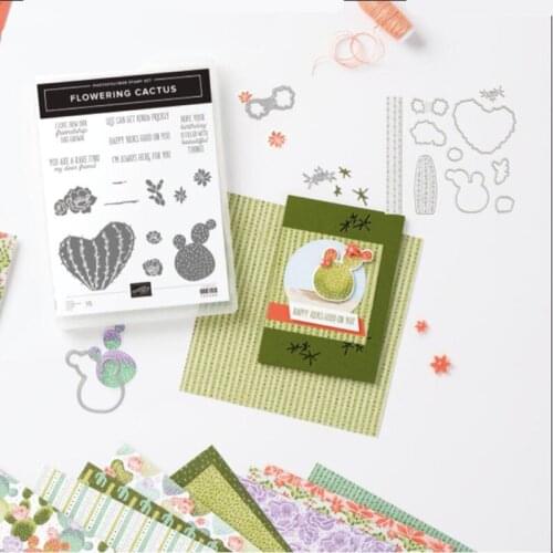 FLOWERING CACTUS Metal Cutting Dies And Stamps for Card Making Scrapbooking Embossing Die Cut Stencil Craft Craft Dies