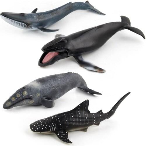 Simulation Blue Whale Model Sea Animal Action Figures Collection Children Cognitive Toy