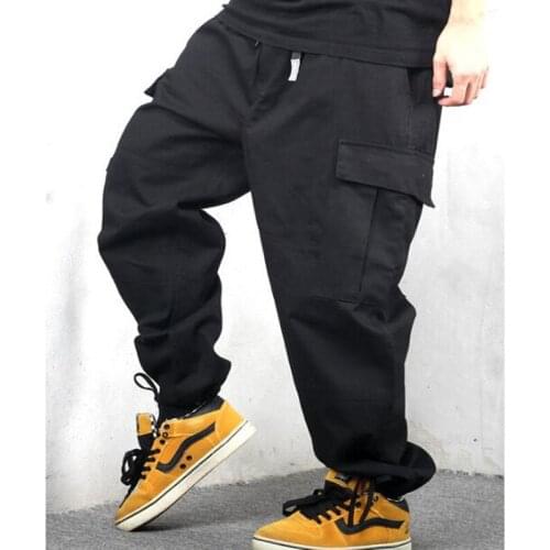 Fashion Harem Cargo Pants Cotton Men Casual Streetwear Dance Wide Loose Baggy Hip Hop Joggers Pants Military Trousers