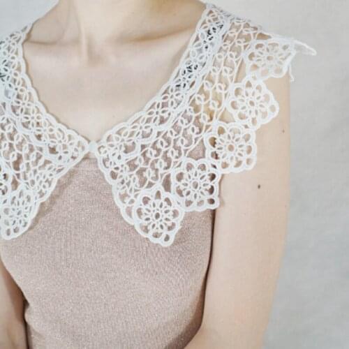 Fashion Decoration lace Cotton Embroidery Cotton texture light three-dimensional classical decoration collar Openwork flower