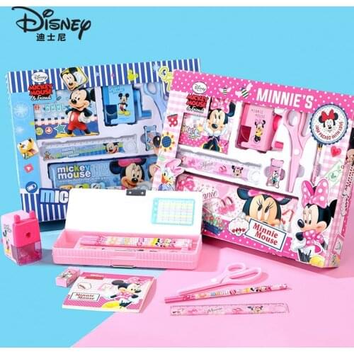 Disney Cute Frozen Elsa Marvel Spiderman Mickey Minnie Stationery Gift Set Starter Essential Writing Pen Eraser School