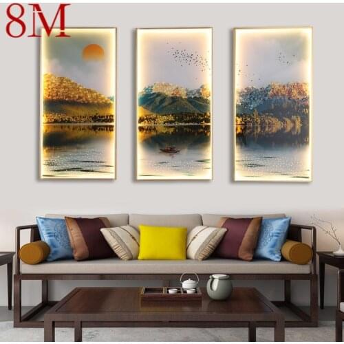 8M Wall Sconces Lights Contemporary Three Pieces Suit Lamps Landscape Painting LED Creative For Home