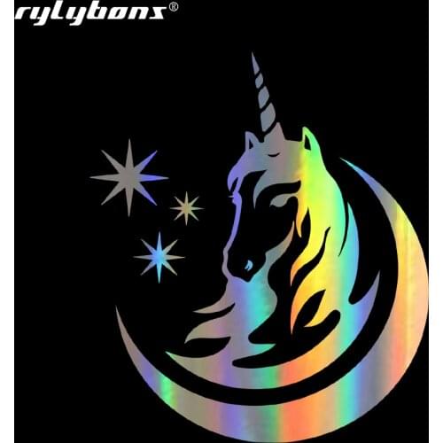New 15.2*17.5cm Car-Styling Interesting Unicorn Car Stickers Door Window Decals Vinyl Car Sticker for Auto Products Accessories