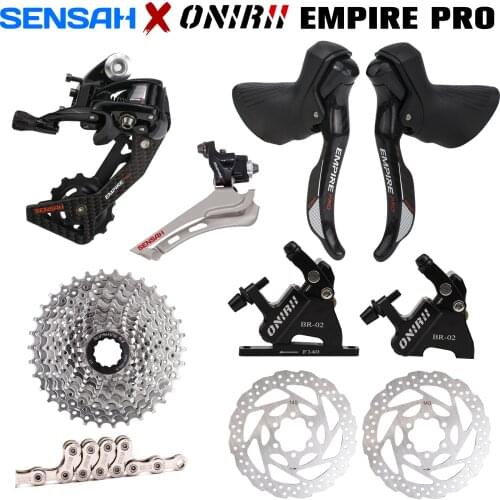 SENSAH EMPIRE PRO 2x12 Speed Carbon Fiber Road Groupset Shifters Rear Derailleur ONIRII Carbon Hydraulic Disc Brake Cassette New