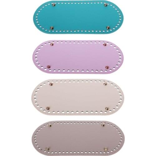 Oval Long Bottom for Knitting Bag PU Leather 60 Holes Women Bags Handmade DIY Accessories