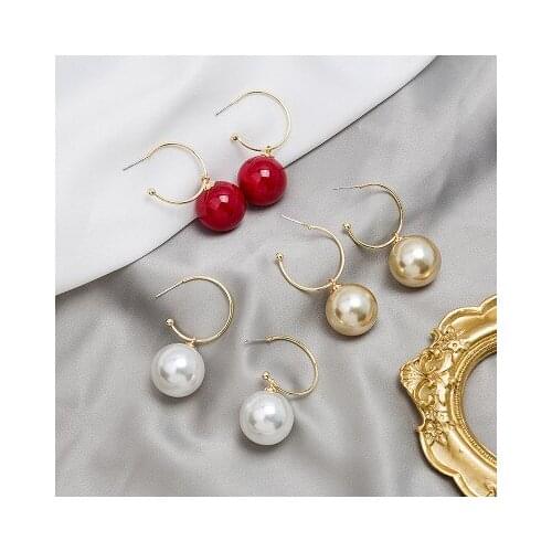 Exaggerated Large Pearl Earrings Earrings European And American Personality Long Fashionable Pearl Earrings