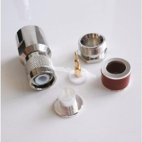1Pcs Connector TNC Male Plug Clamp RG8 RG165 LMR400 7D-FB RF Straight Coax Connector