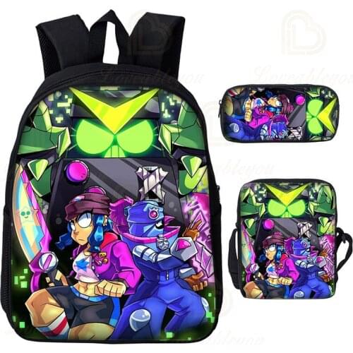 Shooter Shoot Shark Leon and Star, Children Kids Student Shooting Game 3d Backpack Boys Girls Pencil Pencil Bag Teen Bag