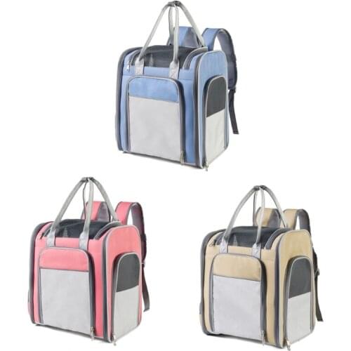 Cat Backpack Expandable Pet Carrier Backpacks with Breathable Mesh Window Portable for Small Dogs Travel Outdoor Hiking Walking