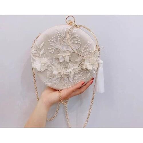 Fairy Hanfu Ancient Style Bag Fashion Evening Dinner Party Embroidered Cheongsam Chinese Style Bag Summer Circle Bag