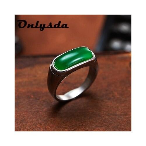 Simple Luxury for Male Boy Jewelry Creativity Gift Wholesale Inlaid Emerald Sun Green Trendy Mens Ring Party Gift OSR777