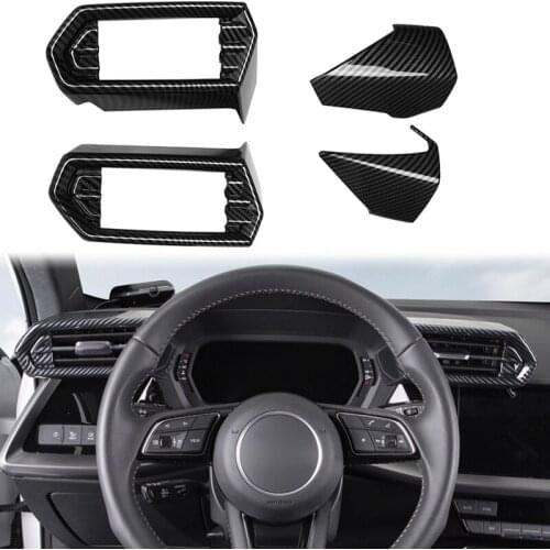 Car Styling 2PCS ABS Carbon Fiber Interior Dashboard Side Air Vent Outlet Cover Trim For- A3 8Y Sedan Sportback 2021