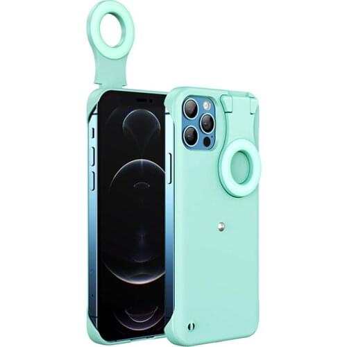 Custom LOGO Led Selfie Ring Fill Light Cover Ring Light Luminous Phone Case For Iphone 12