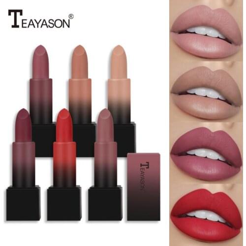 TEAYASON Velvet Matte Texture Lipstick Delicate And Smooth 10 Colors Matte Without Drying Nonstick Cup Lasting Cosmetics TSLM1