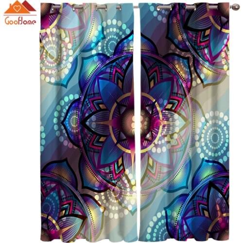 Mandala Colorful Window Curtains Living Room Outdoor Fabric Drapes Curtain Home Decor