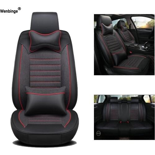 Universal Leather car seat cover For Toyota corolla chr auris wish aygo prius avensis camry 40 50 2018 car accessories styling