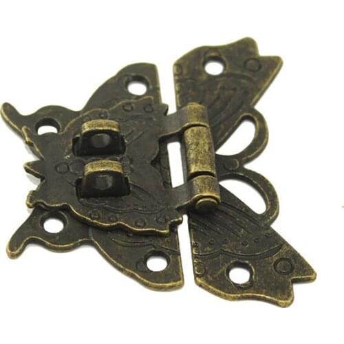 Butterfly Buckle Hasp Hasp Wooden Wine Box With Lock Buckle Antique Padlock Hardware,Zinc Alloy,60*51mm,1 Set