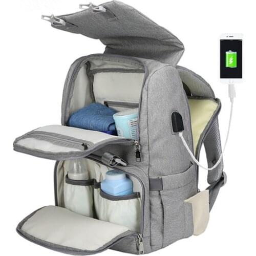 Mummy Maternity Nappy Bag Large Capacity USB Baby Mom Storage Hanging Mummy Bags Gift