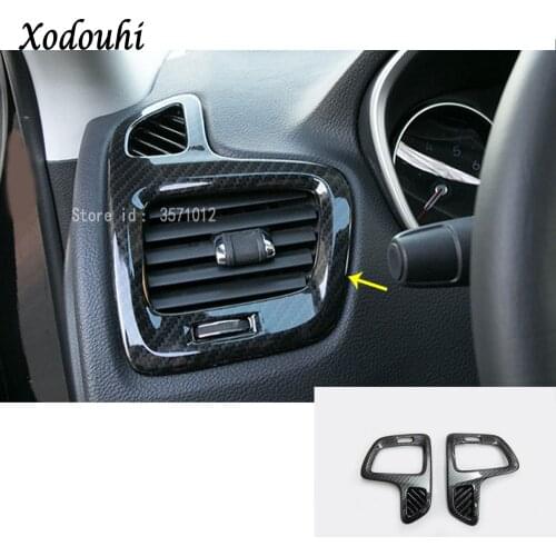 For Jeep Compass 2017 2018 2019 2020 2021 Inner Garnish Cover Detector Trim Front Air Conditioning Outlet Vent Frame Part