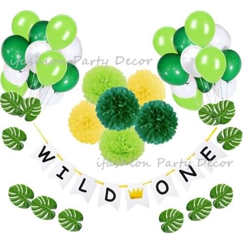 Wild One Banner Balloons Happy Birthday Party Garland Baby Shower First Birthday Sign Boy Girl Decorations Wedding Supplies