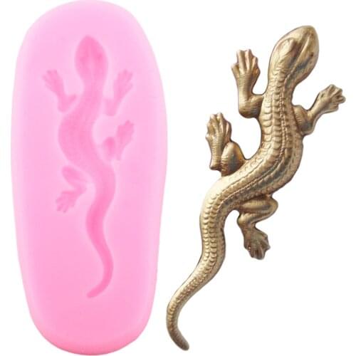 Lizard Silicone Mold Fondant Cake Border Decorating Tools Cupcake Topper Molds Candy Resin Clay Mould Chocolate Gumpaste Moulds