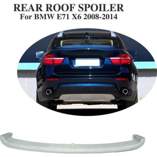 Rear Roof Window Spoiler Windshield Wing For BMW X6 E71 SUV 2008-2014 PU Unpainted Gray