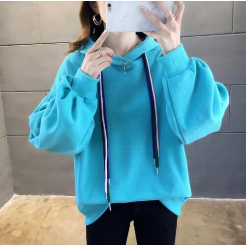 2021 New Hoodies Sweatshirts Women Long Sleeve Casual Autumn Pullovers Pockets Street Loose sweatshirts
