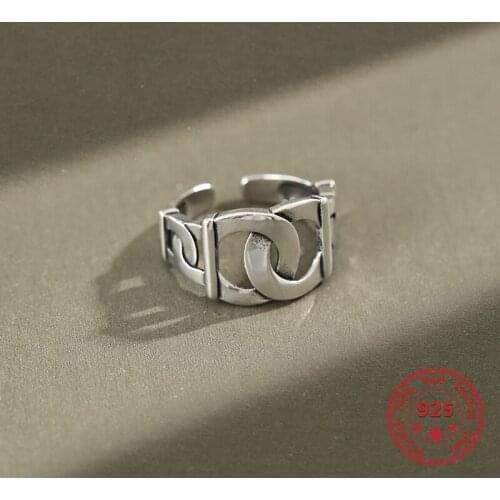 Hot Selling Real 925 Sterling Silver Ring Retro Chain Ring For Women Fashion Ring Silver Jewelry Suitable For Holiday Gifts