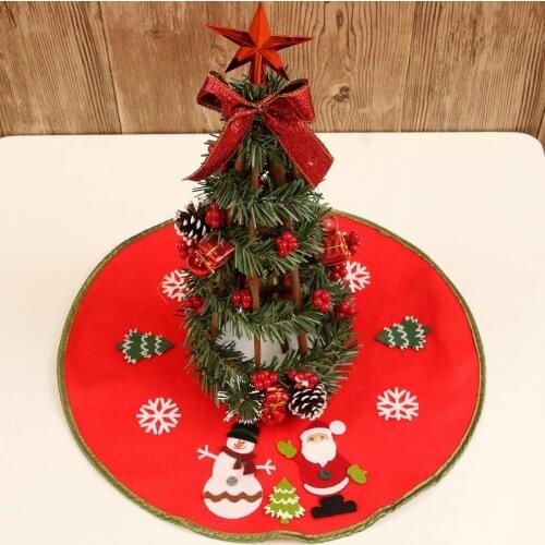 1pc Dia 46cm Cartoon Santa Snowman Merry Christmas Tree Skirts Gift Home New Year Decor Christmas Decorations Xmas Tree Skirt