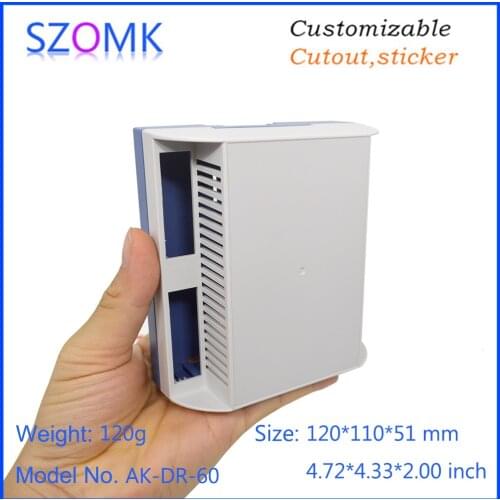 10 pcs 120*110*51mm szomk hot sales din rail plastic energy meter junction housing power supply instrument casing enclosure